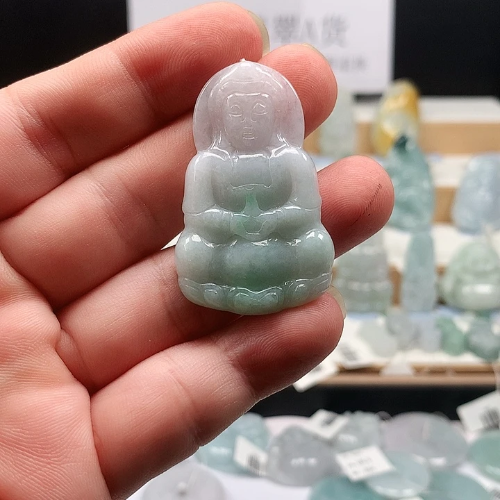 吊坠(不含链)未镶嵌翡翠66正装观音