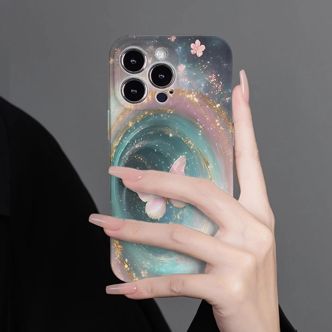 菲林软壳防摔时空蝴蝶适用苹果16华为reno14小米15vivox200 1加