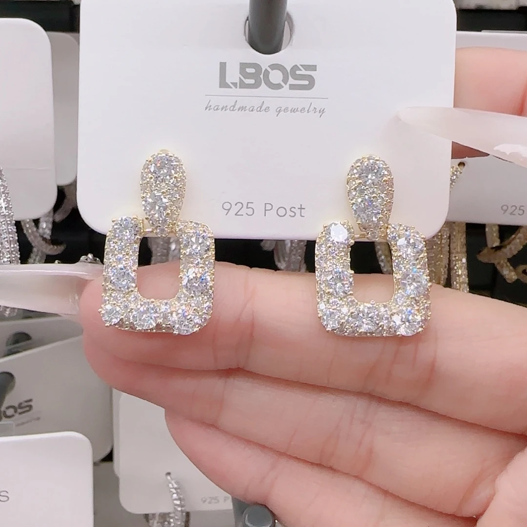 铜合金925银锆石耳环