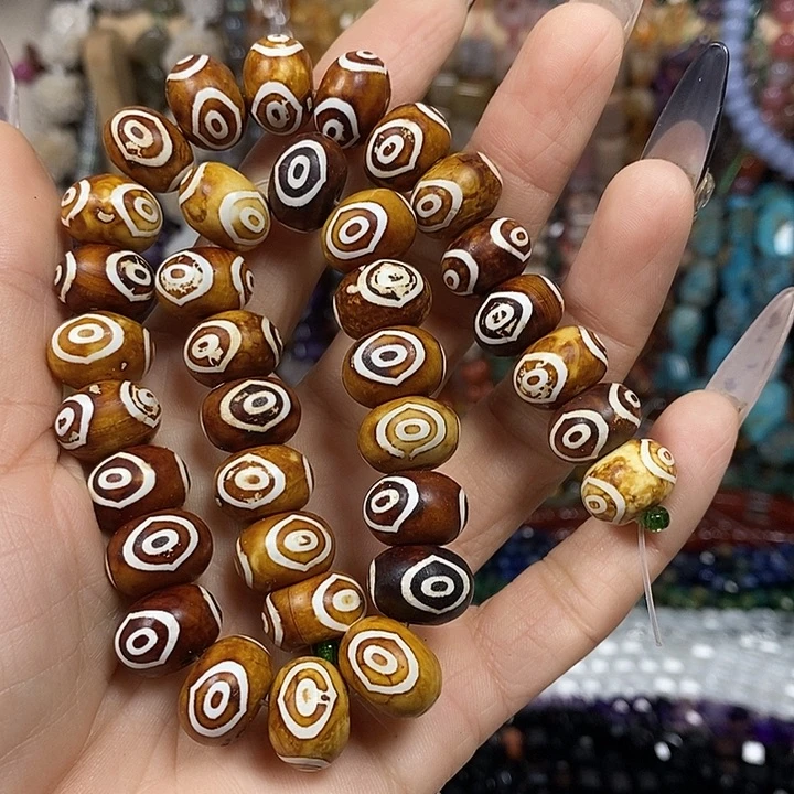 玛瑙/玉髓未镶嵌珠宝半成品玛瑙天珠卡14mm