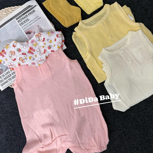 【棉纱背心爬】避暑首选安心棉纱材质背心爬服刺绣英伦款