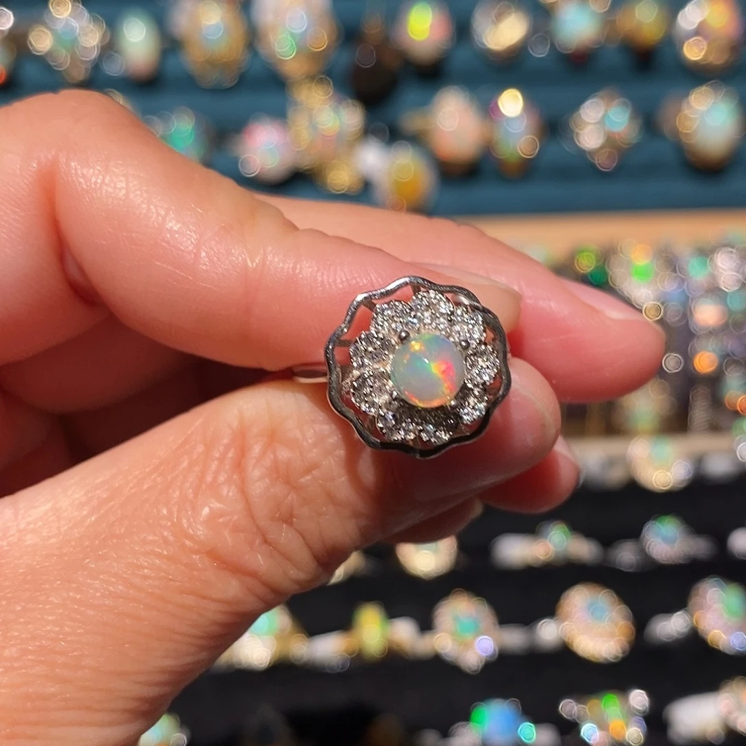 欧泊银S925镶嵌戒指