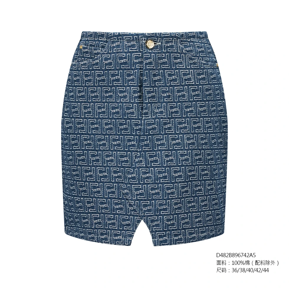 FENDILOR小怪兽25年春夏款女士牛仔短裙 D482B896742A