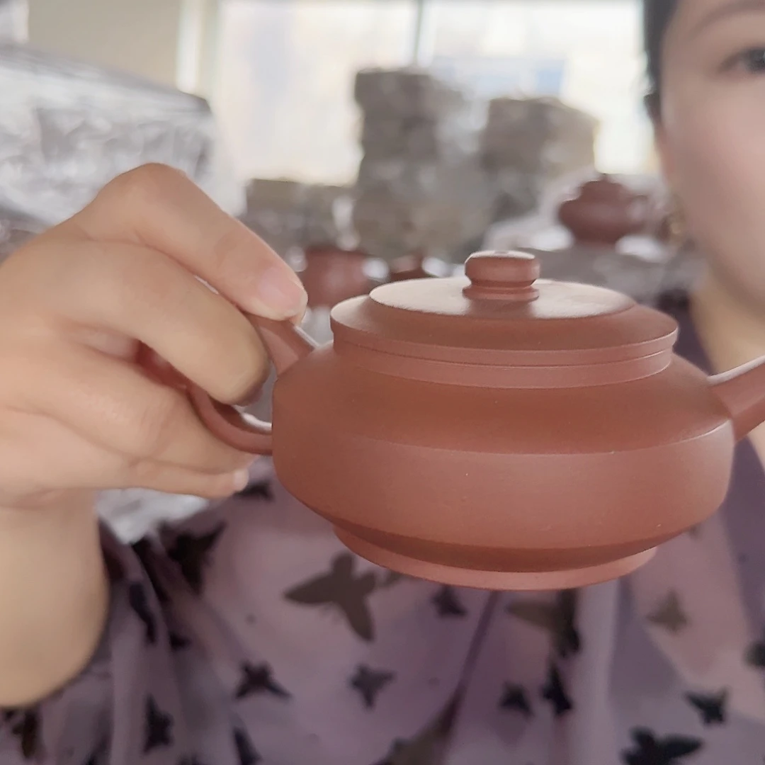 紫砂茶壶宜兴原矿紫砂红皮龙
