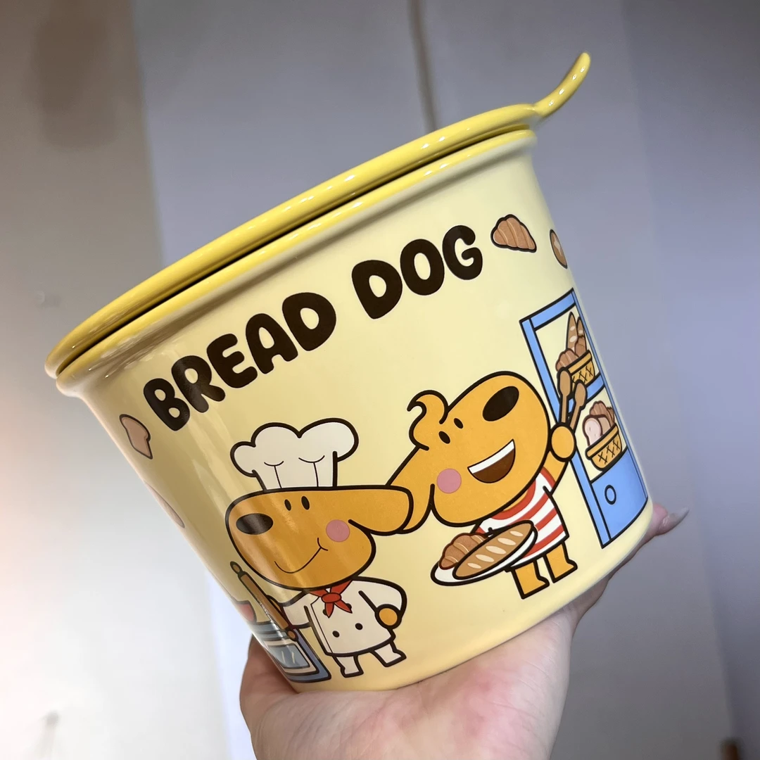 【嘟嘟好】出口高货 keir狗 6英寸泡面碗 陶瓷爆米花碗 可爱