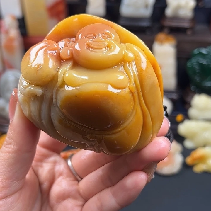 寿山石老性芙蓉手把