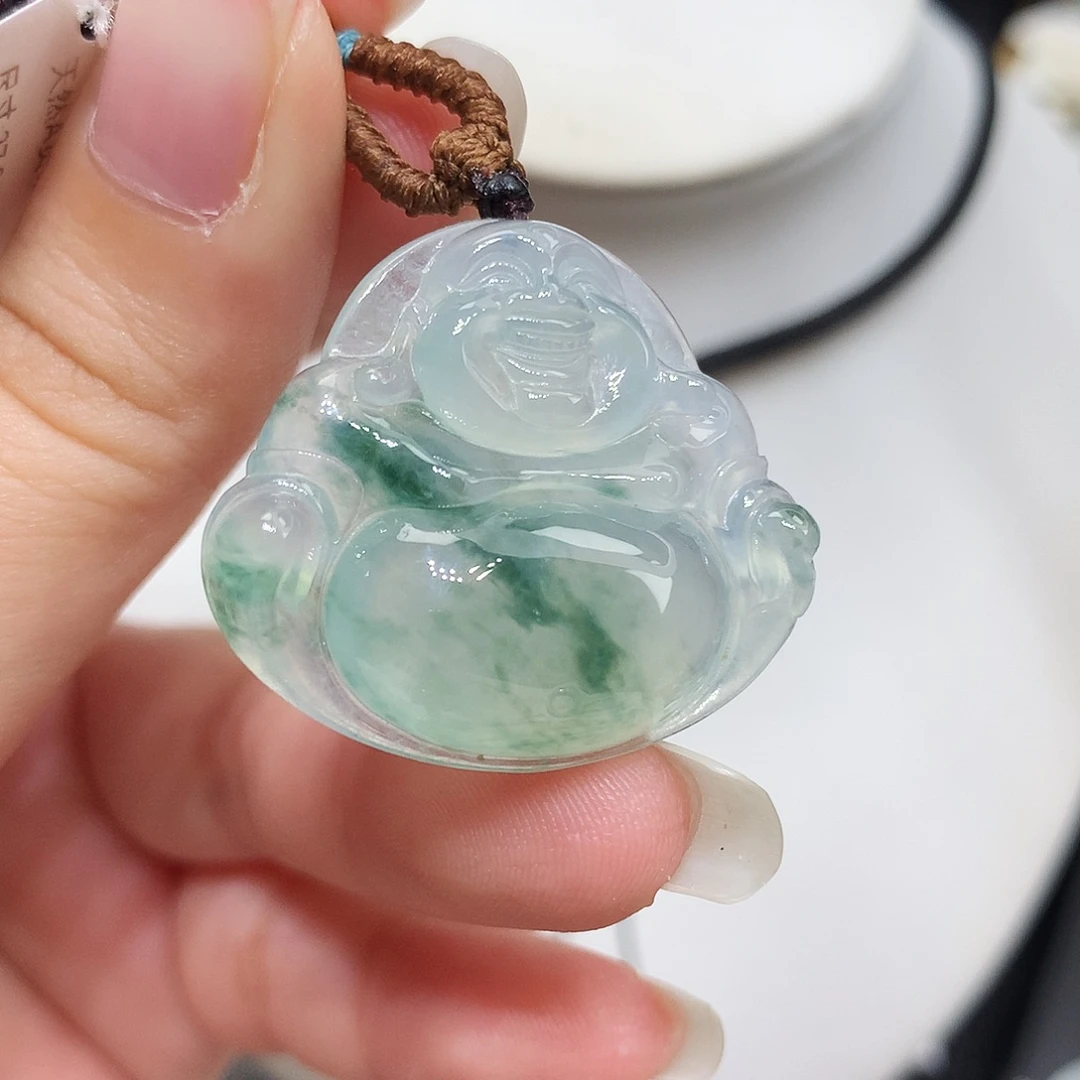 翡翠未镶嵌胸饰翡翠108，27/31/6.2