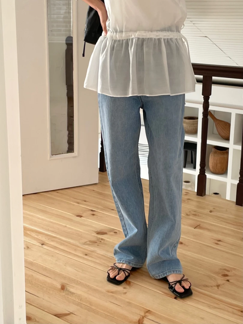 牛仔裤时尚夏季复古高腰壹韩国东大门女装2025春季新款百搭女034c