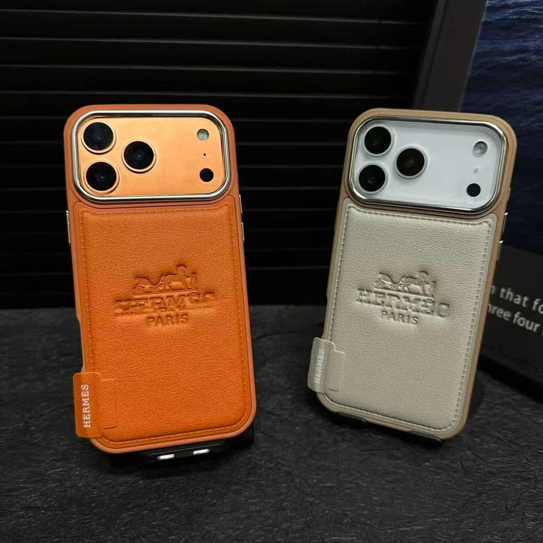 轻奢风潮牌皮质高级感情侣适用17iphone16promax苹果151413手机壳