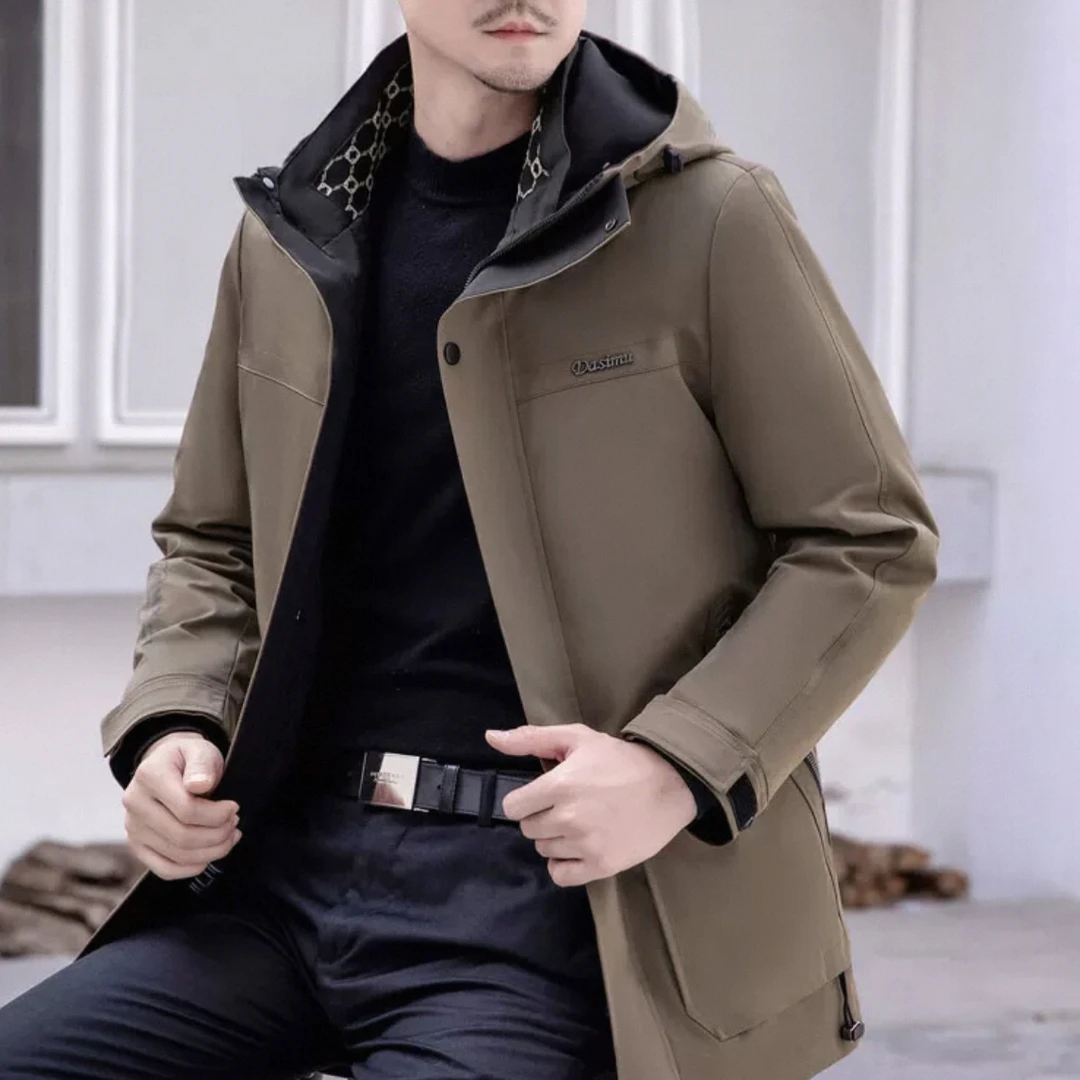 真皮真毛男款派克服