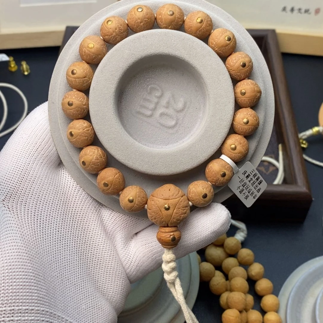凤眼菩提手串12mm铜钉头货毕业24年籽