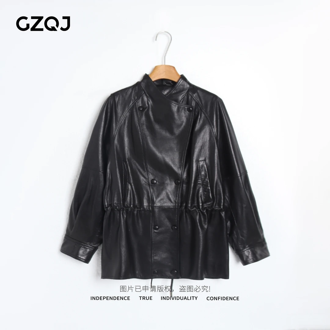 老琴私服【路易夫人】全植鞣油蜡皮中长款真皮皮衣外套女秋季 35573
