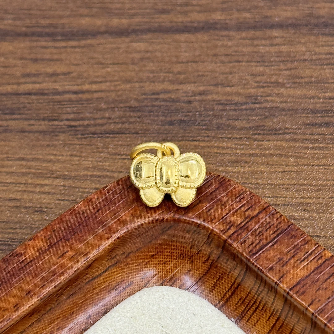 水贝黄金足金999光面蝴蝶结提溜DP2269