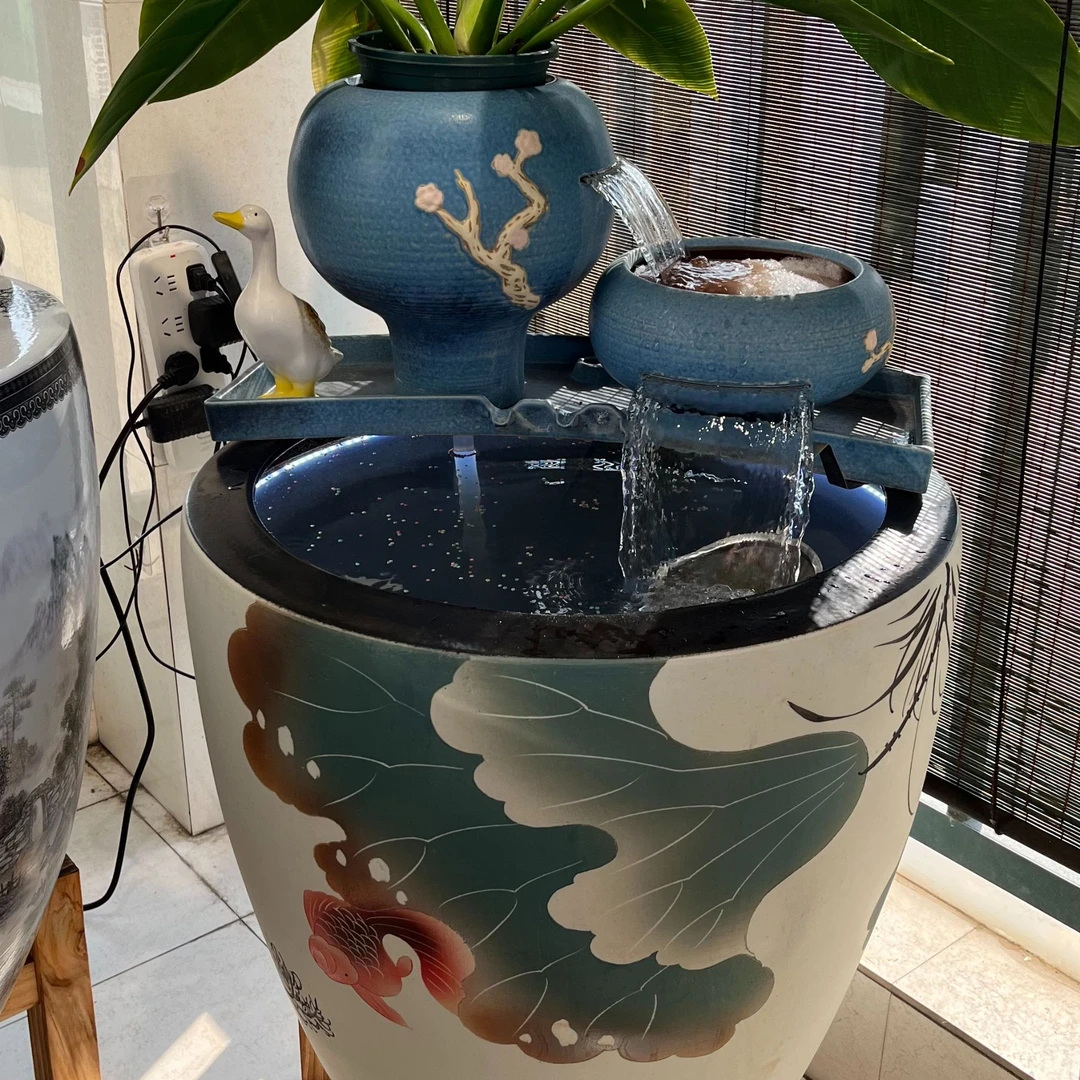 加高缸整套缸流水摆件办公室室内户外可用