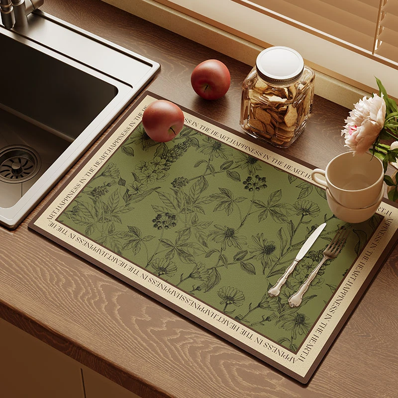 【绿野仙踪方横】美式复古风硅藻泥厨房台面沥水垫吸水速干多功能