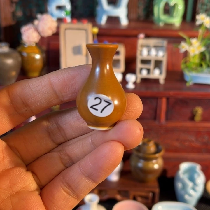 摆件微陶老王迷你花瓶