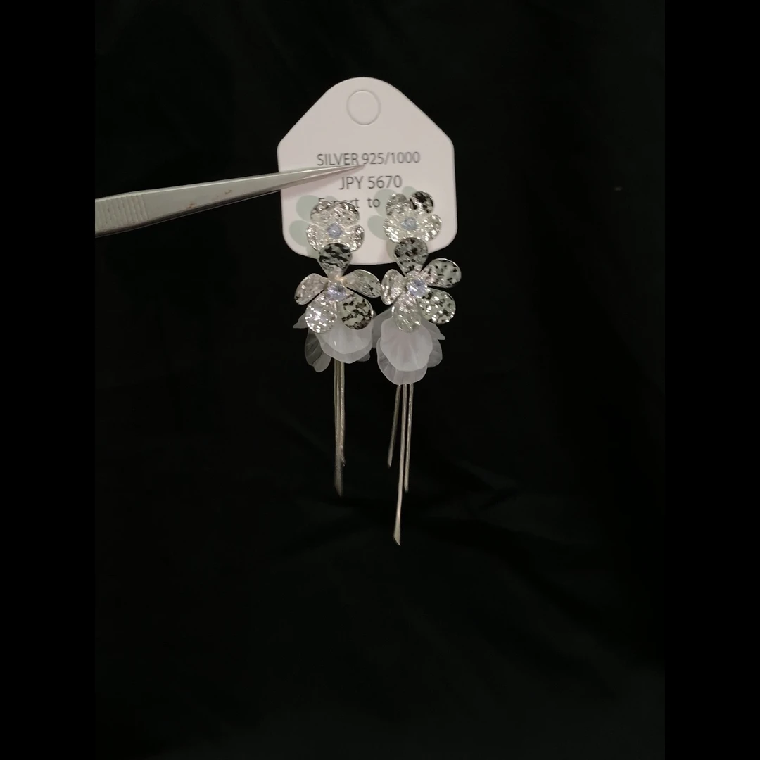 合金耳饰 轻奢风耳环饰品精致简约时尚休闲长款耳环花朵耳钉手工