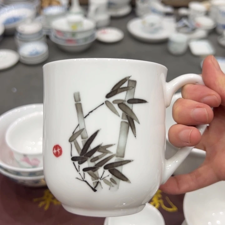 醴陵高温瓷老厂瓷手绘420毫升杯