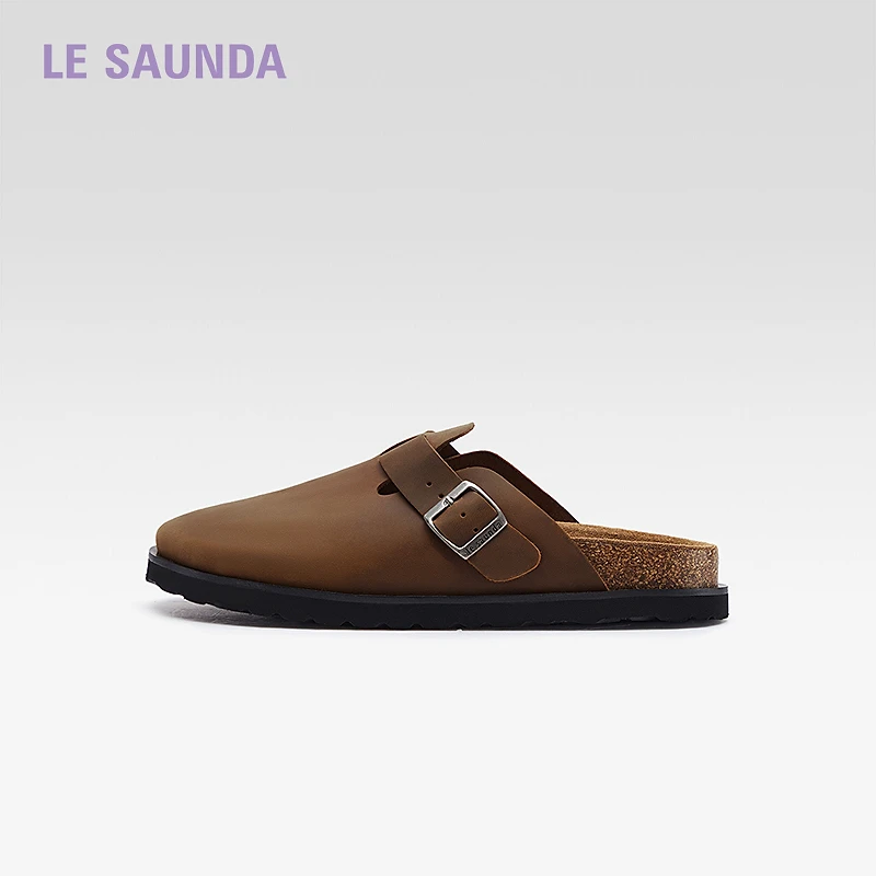 莱尔斯丹2025春季新款Y系列休闲圆头包头舒适穆勒拖鞋女鞋5M22202