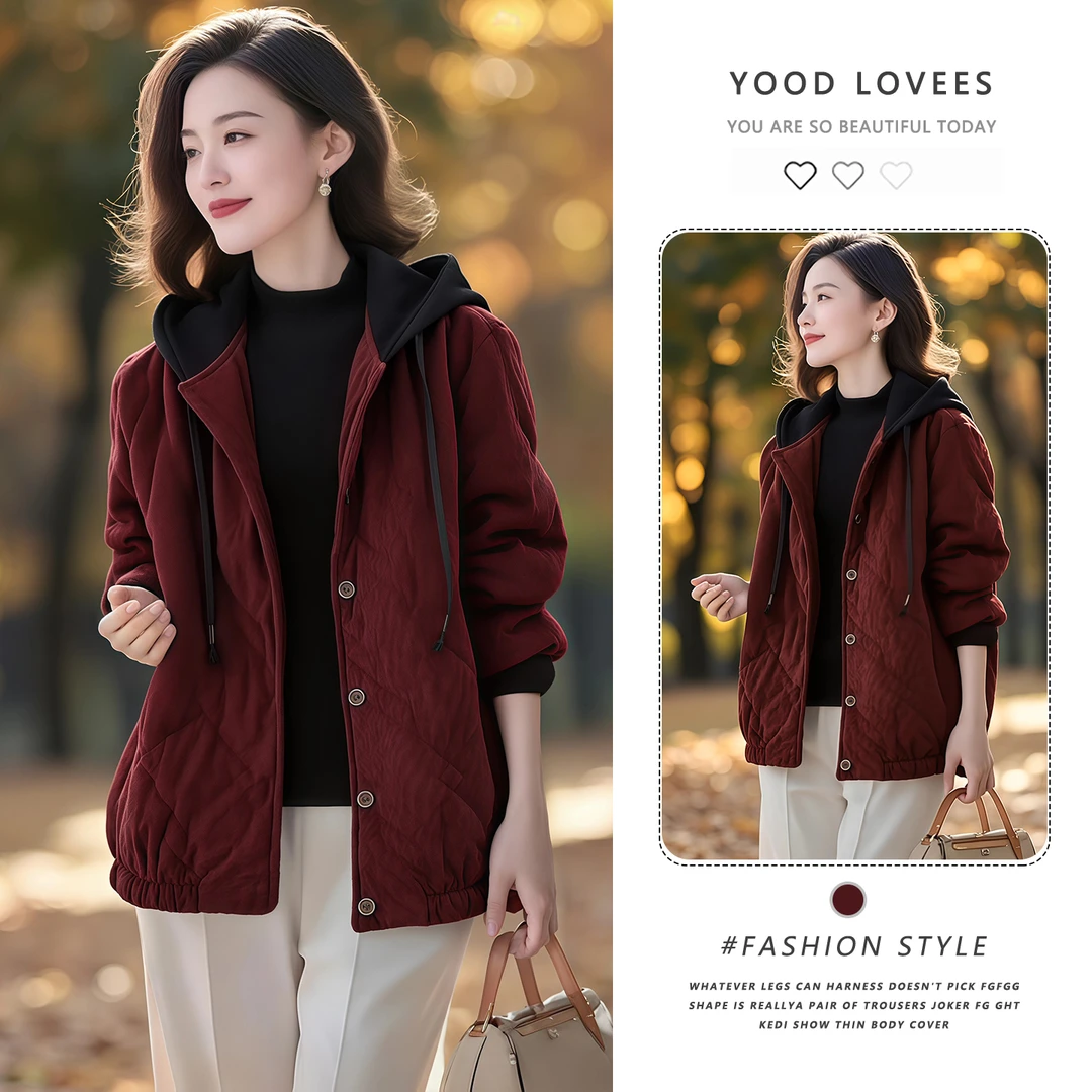 复古气质百搭遮肉棉衣2025秋冬新款时髦撞色加棉加厚保暖外套女