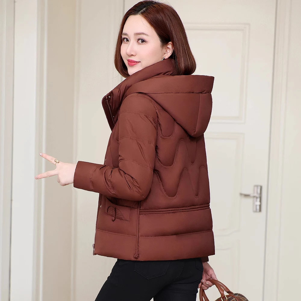 羽绒服女2025冬季新款爆款小个子短款面包服宽松显瘦白鸭绒外套厚