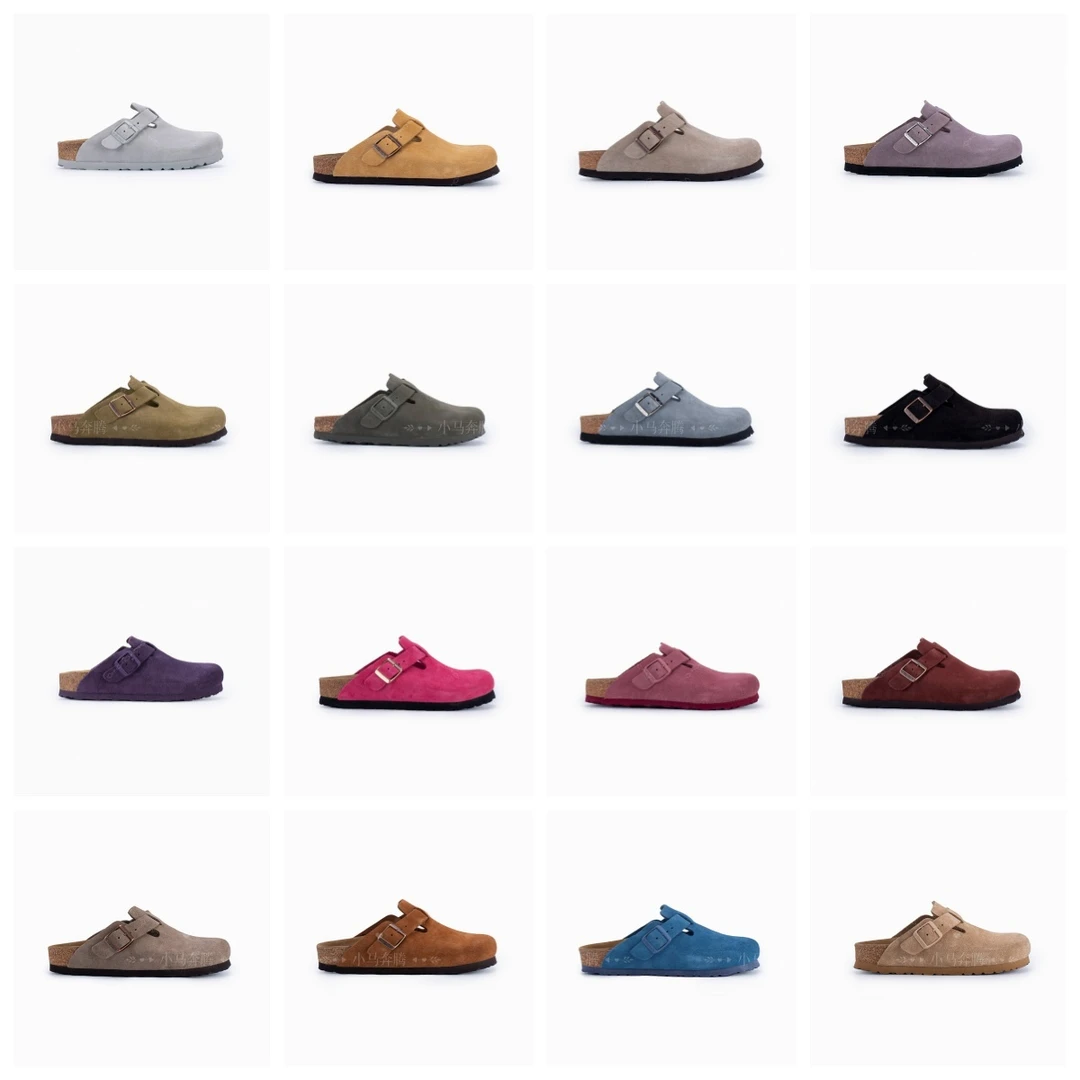 【不防水 基础款】平底半包全牛皮勃肯鞋全包真皮休闲软木懒人鞋