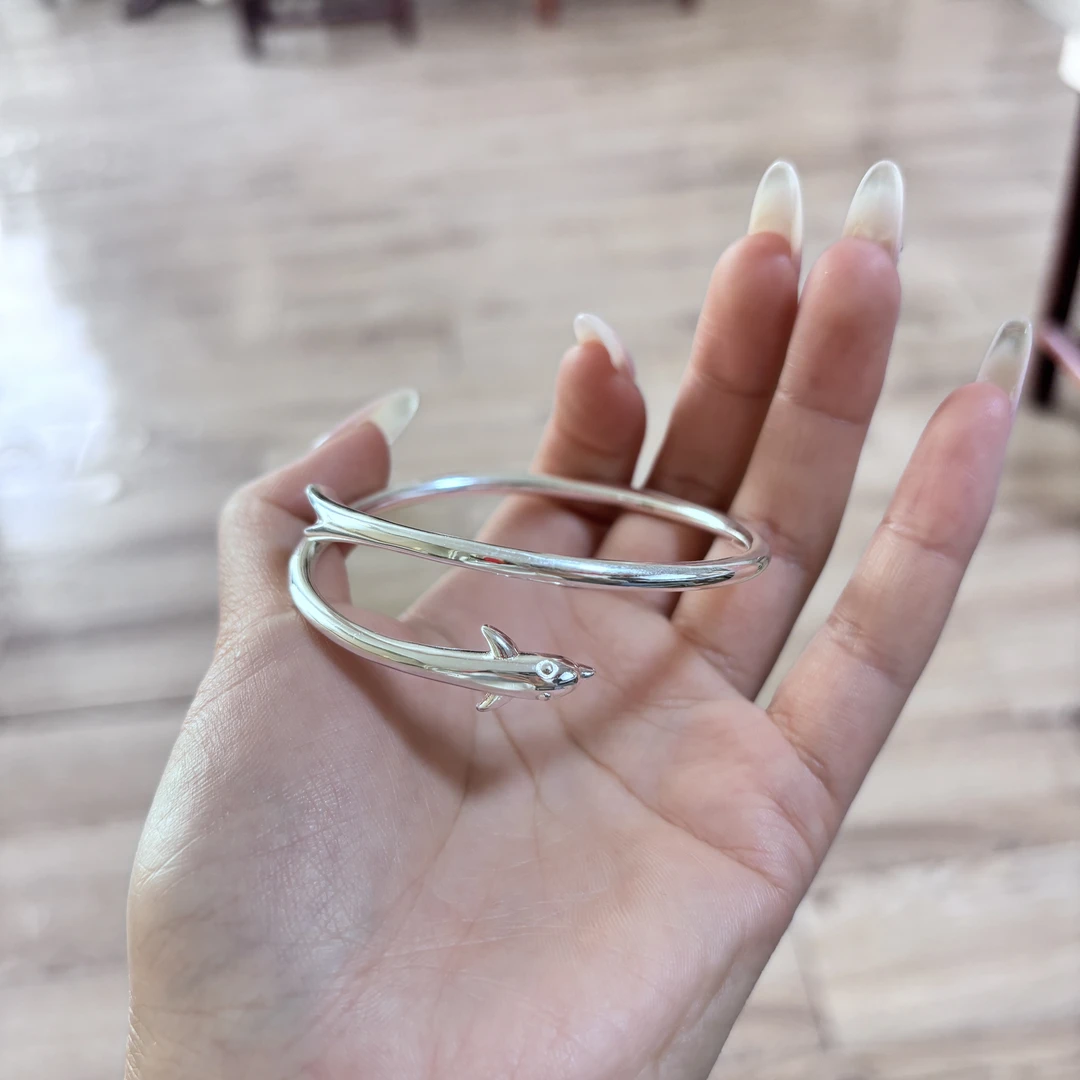 足银手镯 13足银999吊坠百搭简约小众高级感时尚国风气质个性S