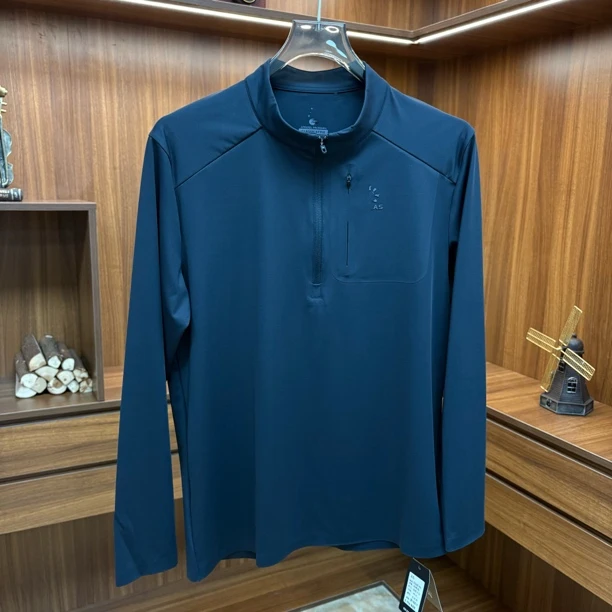 JG615春秋新款男士长袖卫衣立领休闲时尚T恤百搭打底修身拉链