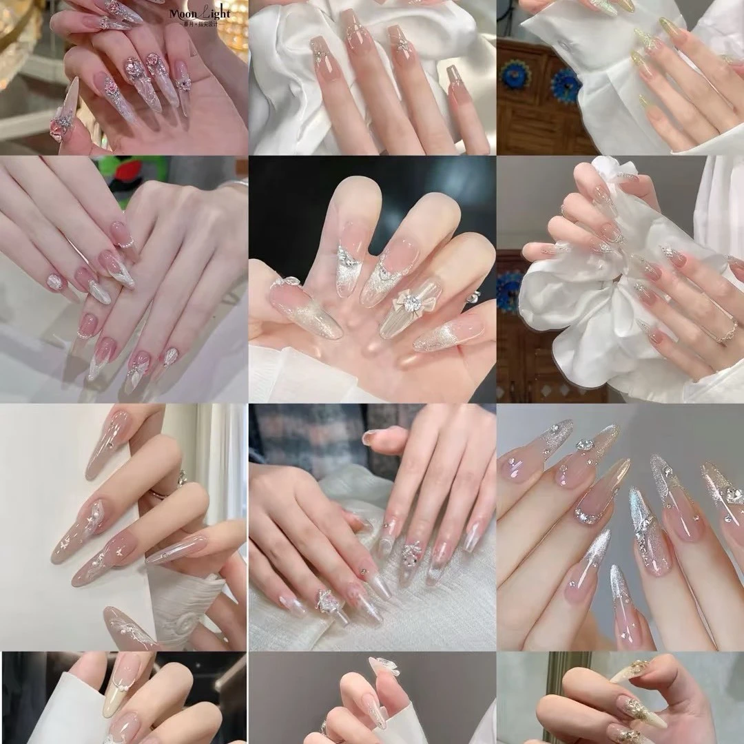 纯手工穿戴甲两单包邮4.0长款P667-851（三单送固态胶）