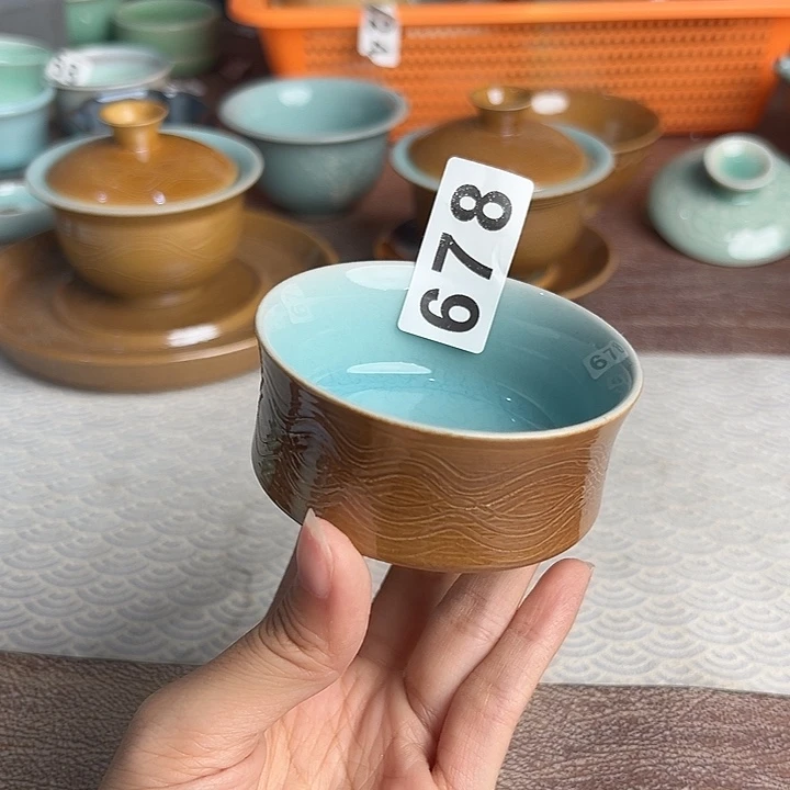 火***a龙泉云间青瓷小米茶器