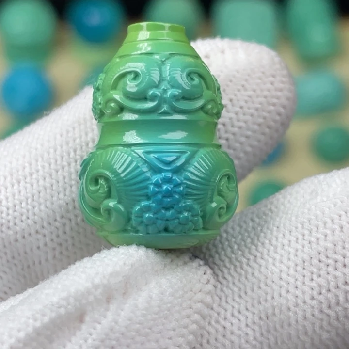 高瓷三彩16.8mm葫芦配饰