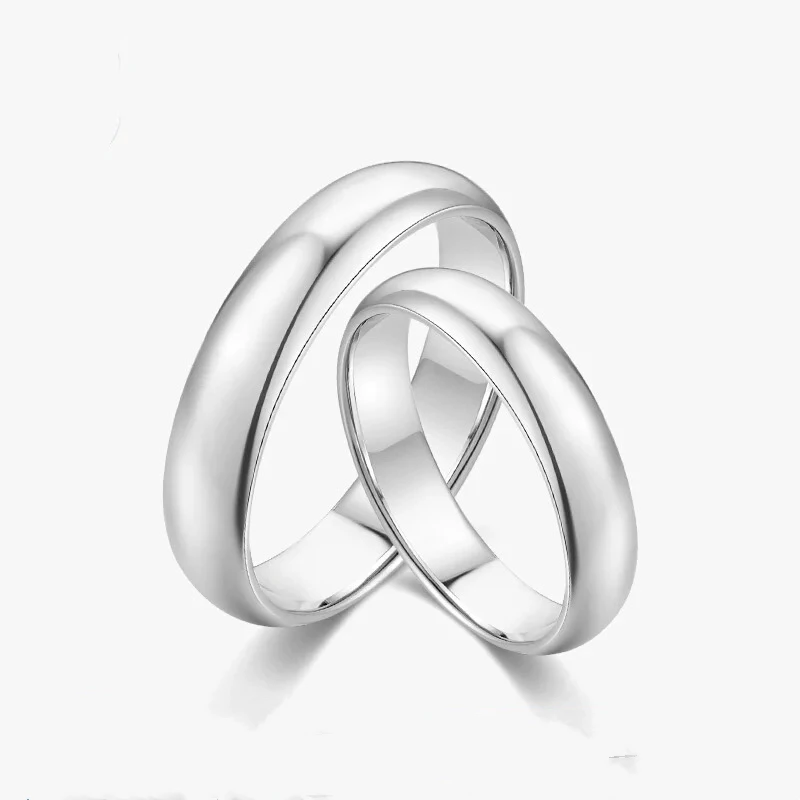 铂金pt950戒指光圈宽3.5对戒素戒泥鳅背固口情侣男女（多样发一）