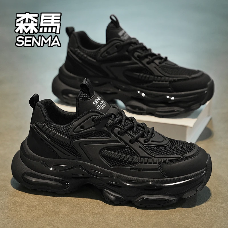 SENMA/森马男鞋冬季透气2025新款潮牌运动休闲跑步厚底防滑老爹鞋