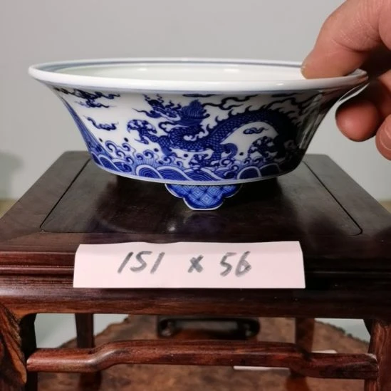 陶手工手绘大德堂釉盆