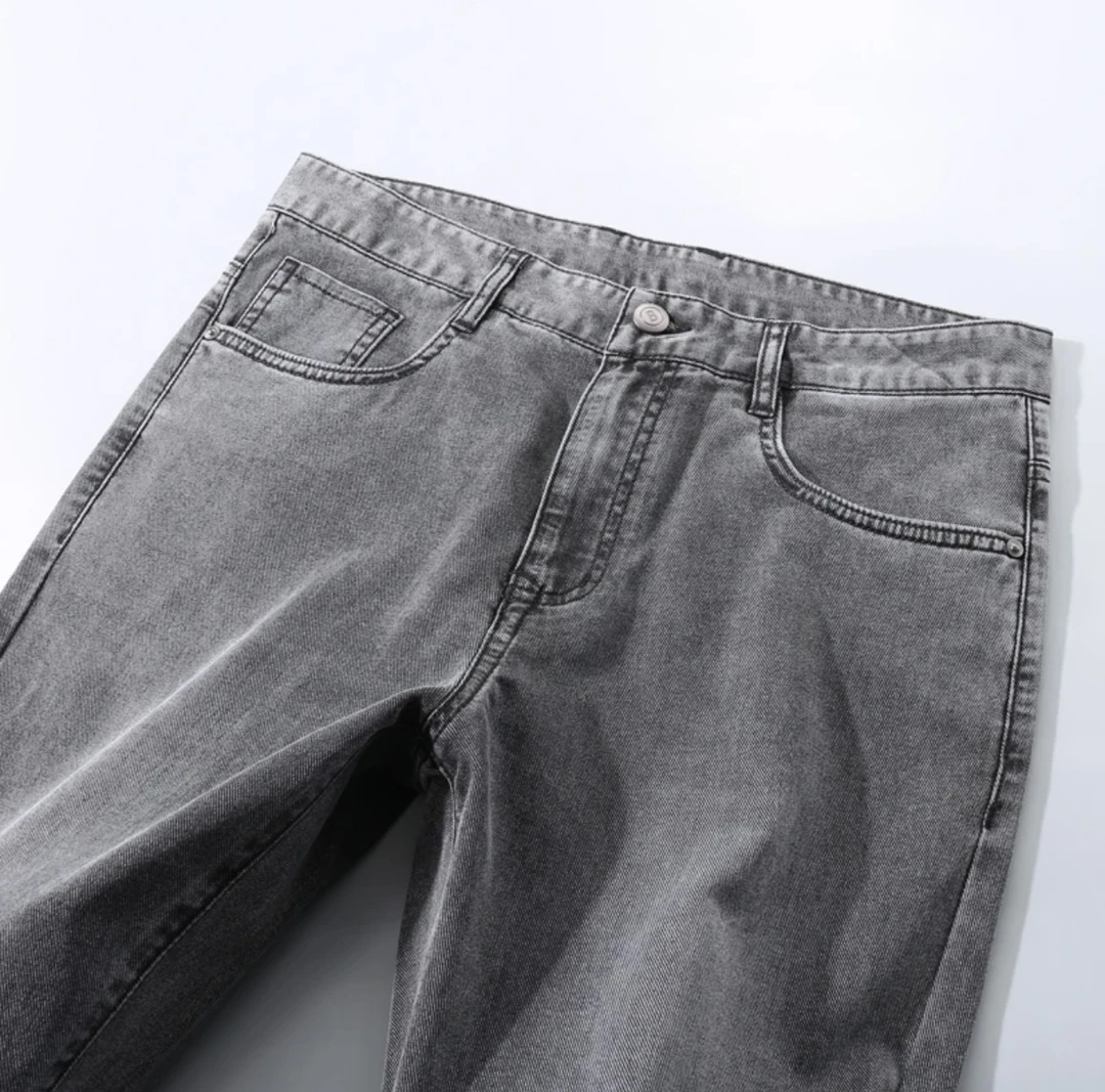 夏季男士潮流牛仔裤新款韩版百搭休闲裤时尚柔软直筒薄款