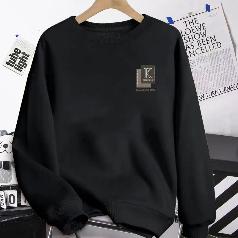 啄木鸟卫衣男2024新款重磅加绒卫衣男士宽松圆领男士秋冬百搭时尚