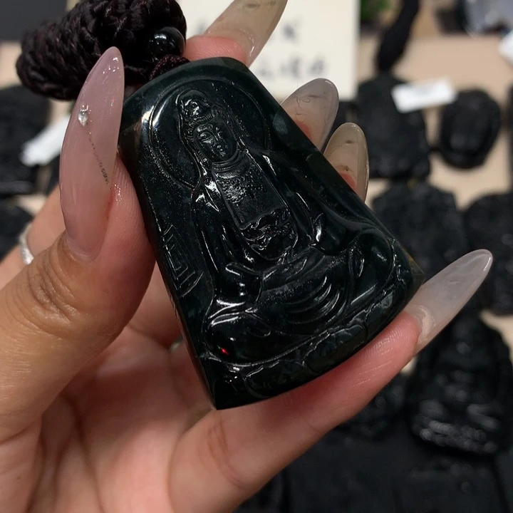 吊坠(不含链)未镶嵌翡翠天然a货钢琴黑挂件