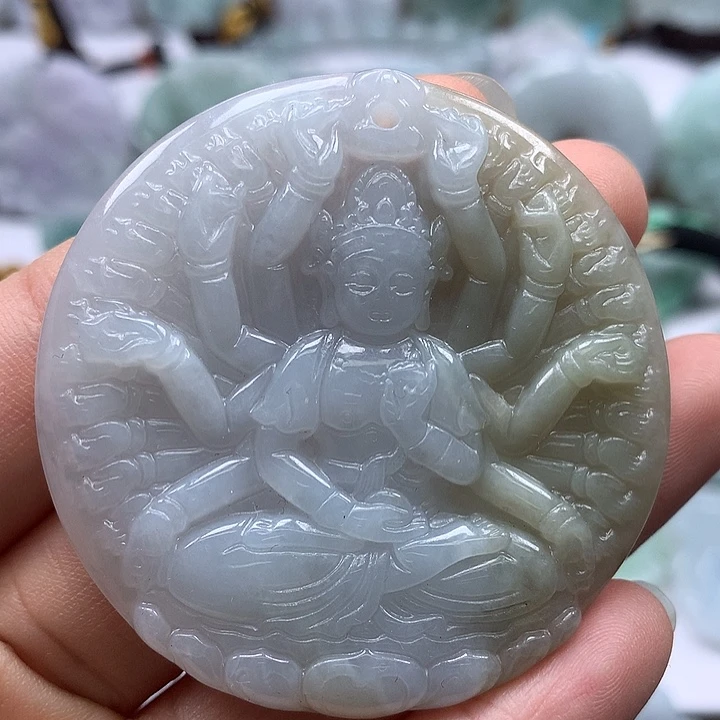 翡翠未镶嵌颈饰千手观音福利