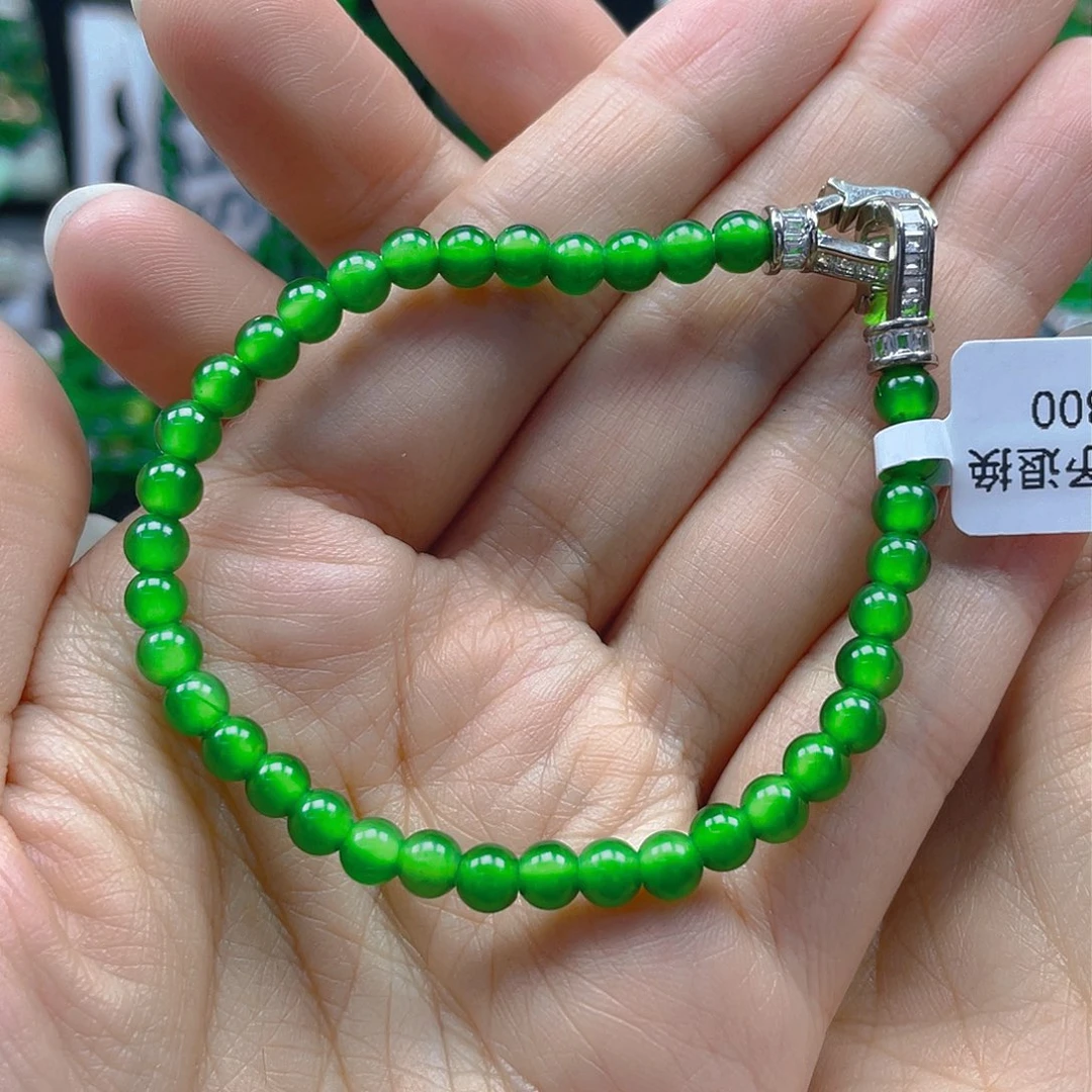 翡翠颈饰未镶嵌天然A货翡翠卡5正阳