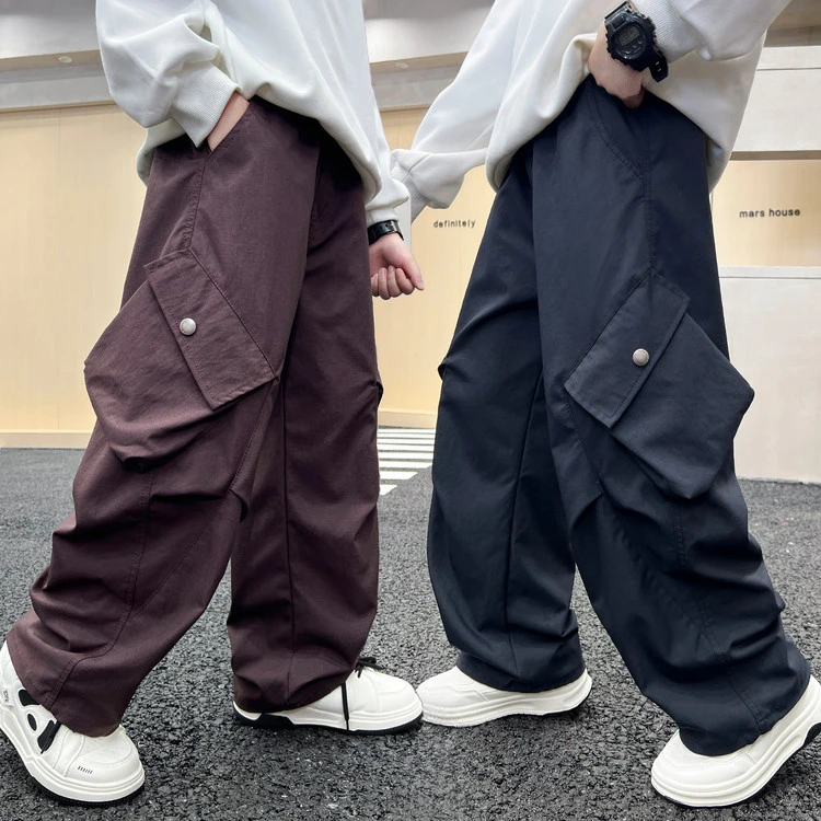 男童裤子春秋款2025新款痞帅儿童装秋季休闲运动工装裤大男孩长裤