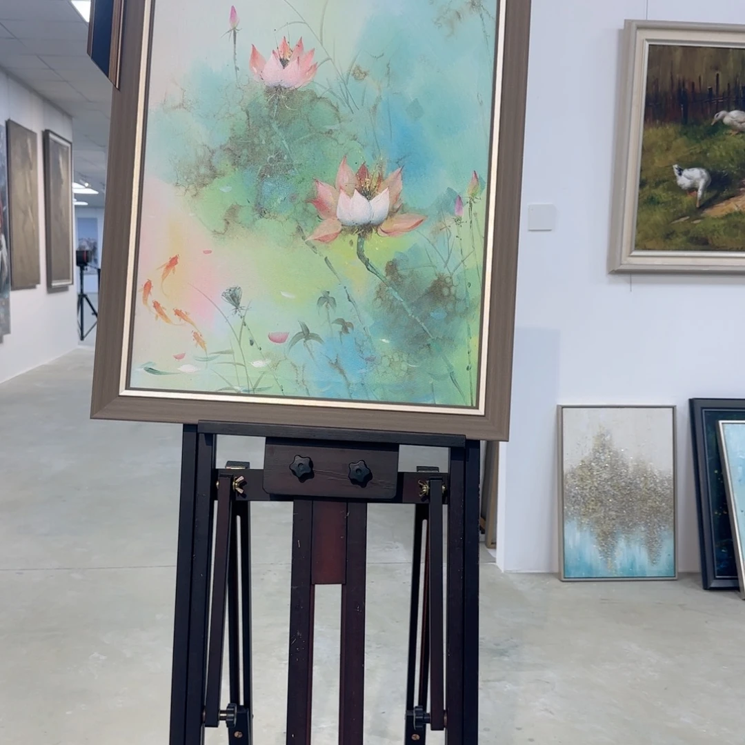 带灯款纯手工手绘油画作品