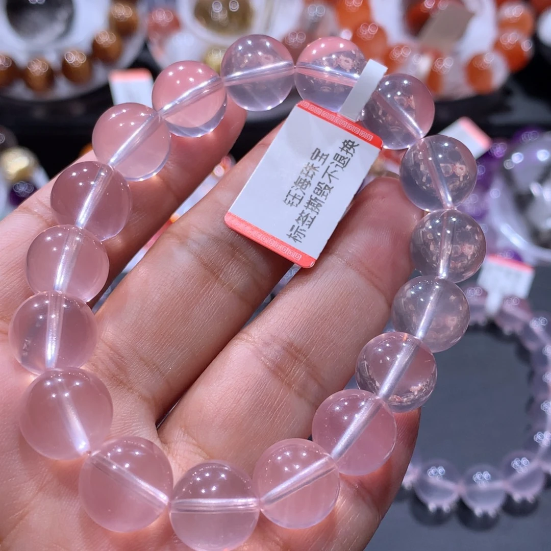 水晶手链未镶嵌粉水晶11.5mm