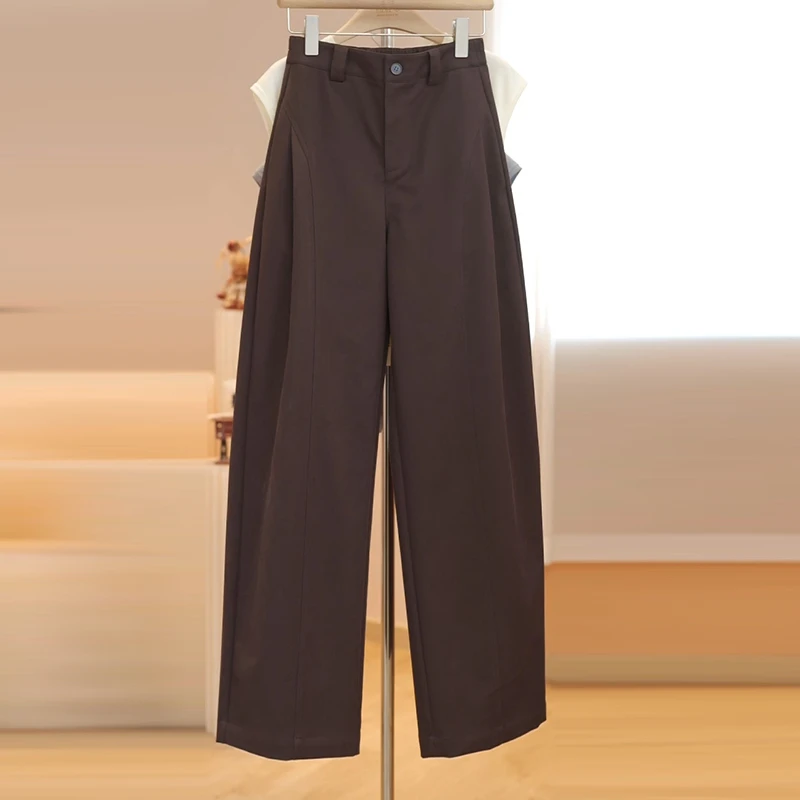 2025秋季新款弯刀裤女香蕉裤高腰直筒阔腿裤显瘦休闲长裤