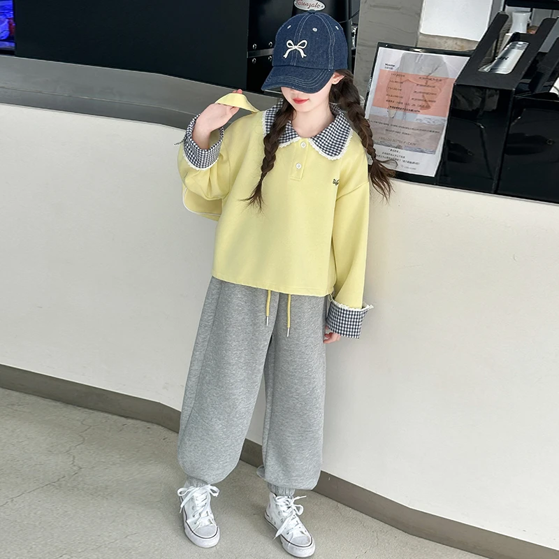 女童洋气卫衣运动套装2025新款儿童6-12岁中大童8-15春秋休闲卫裤