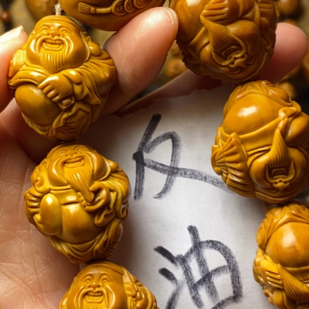 花***开手串/手链橄榄核上色财神精品