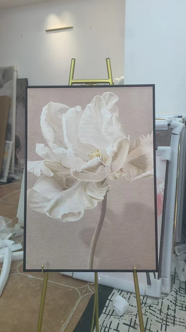 【花卉】客厅餐厅背景墙砂岩肌理画50*70