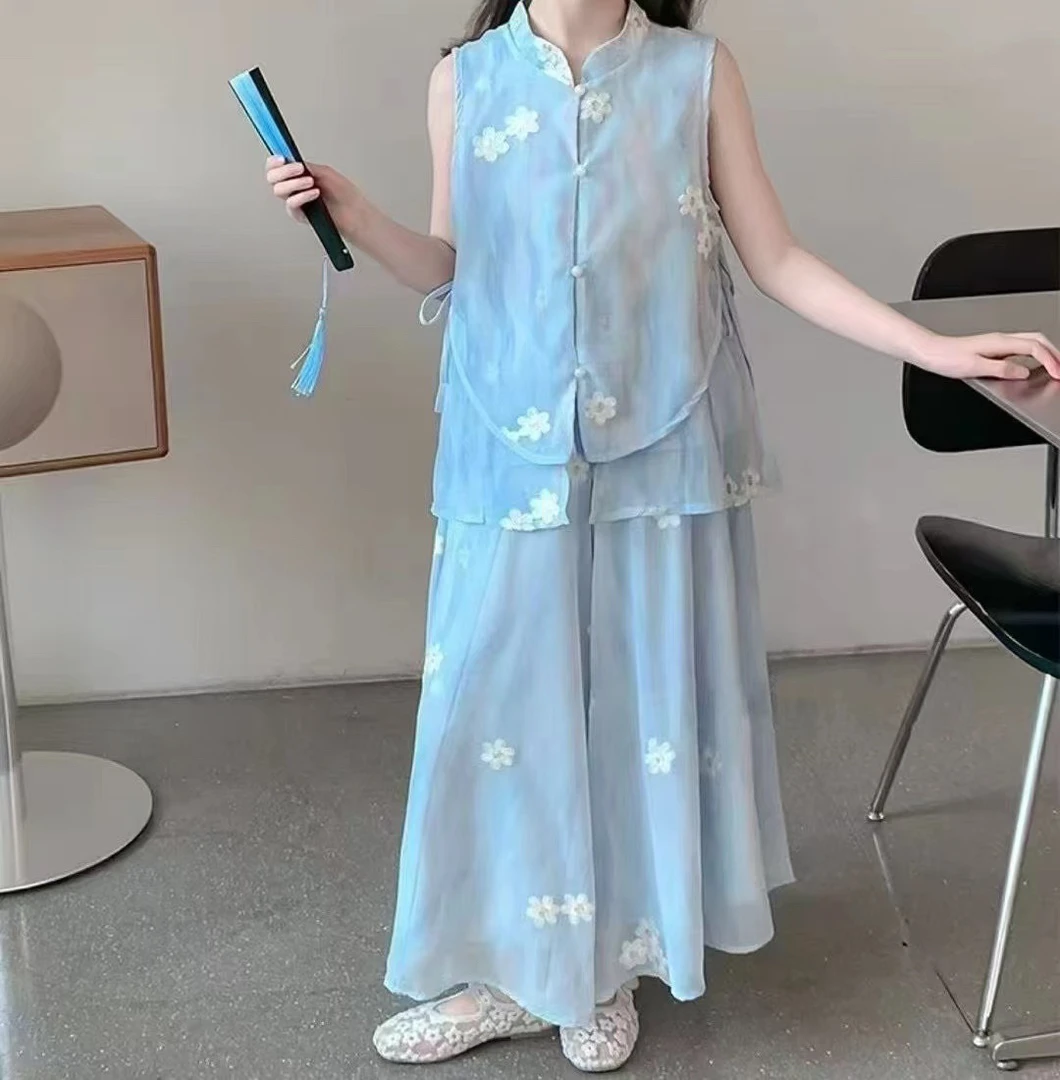 【芬尚甄选】新款国风雪纺刺绣套装