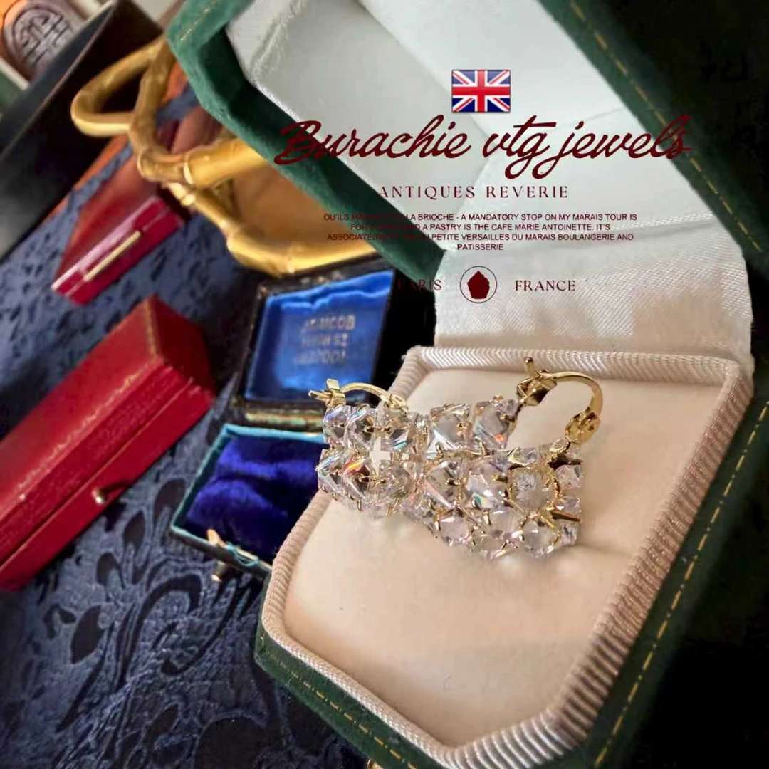 铜合金仿水晶耳饰 【6084】 周年珍藏英｜经典原标克拉CrownFrett