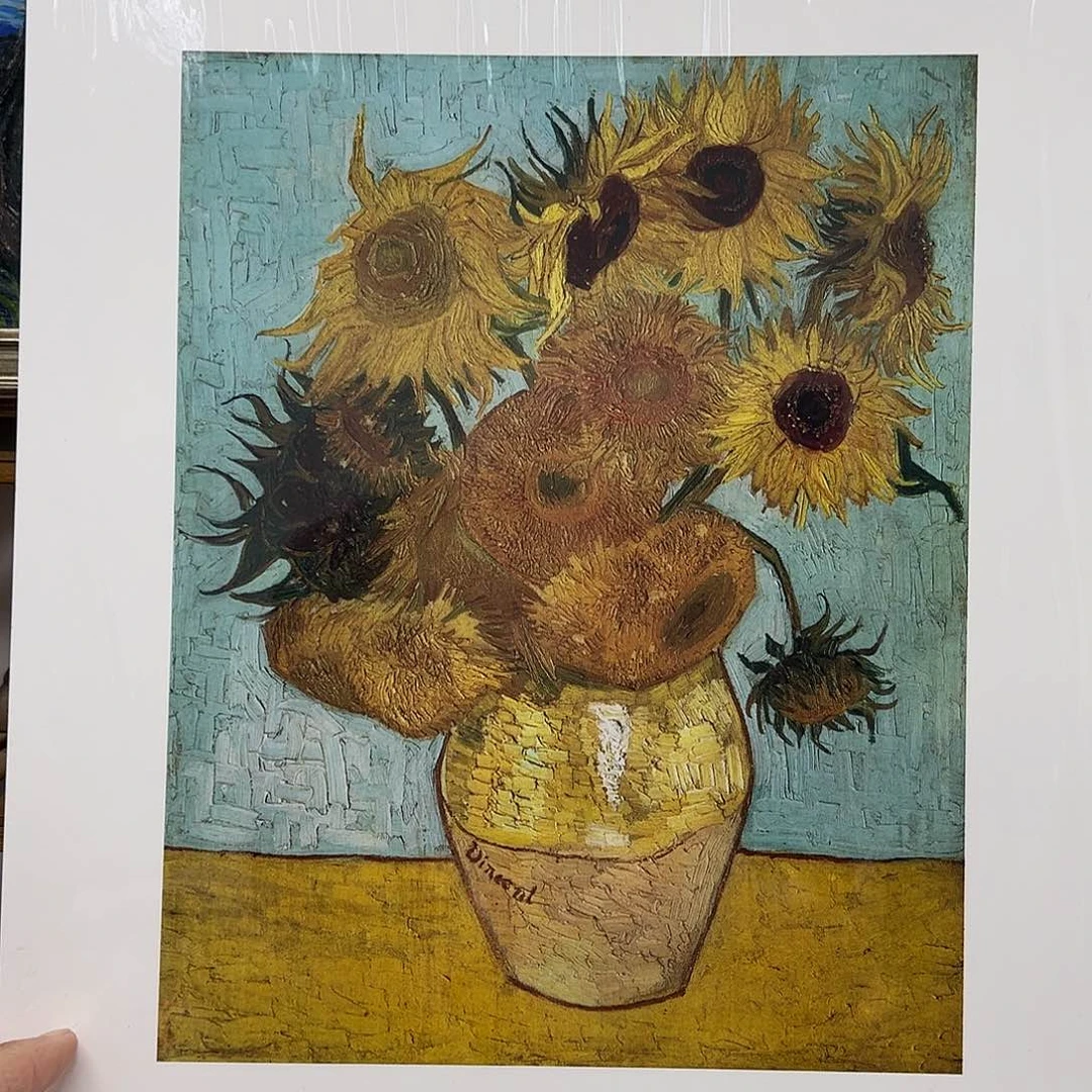版画复刻版画梵高向日葵