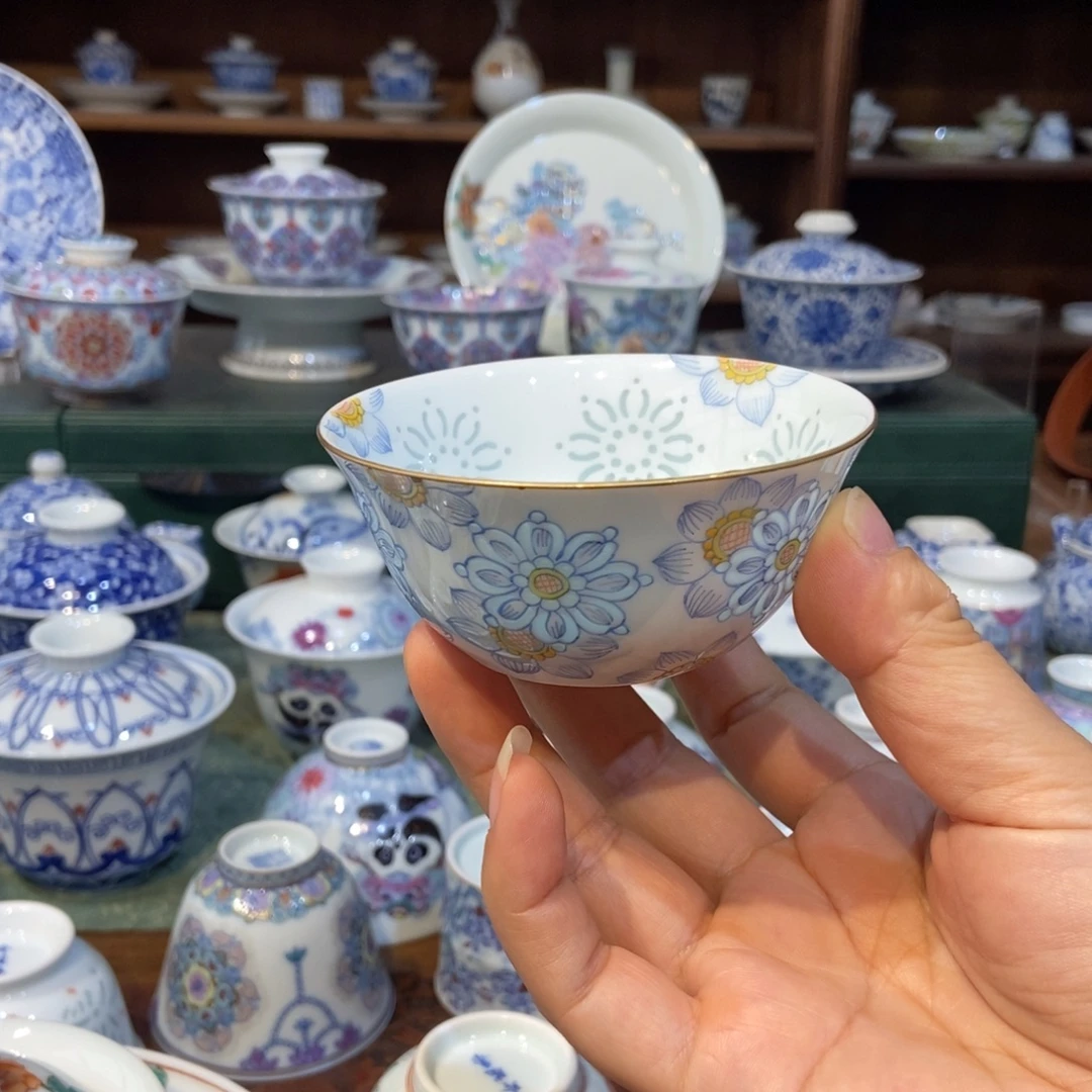 w手绘玲珑南瓜撇口杯